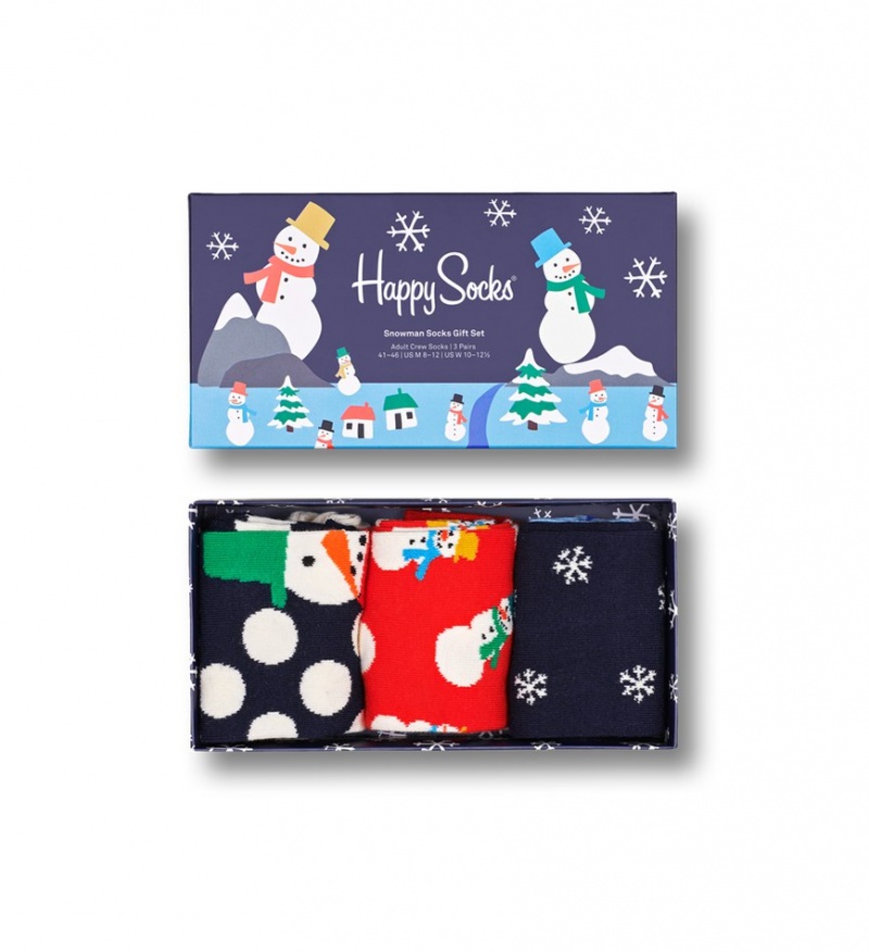 Happy Socks 3-Pack Snowman Socks Gift Set Unisex Navy | Schweiz 25697TKSA