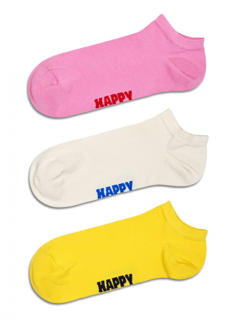 Happy Socks 3-Pack Solid Low Socken Unisex Rosa | Schweiz 89713SMTW