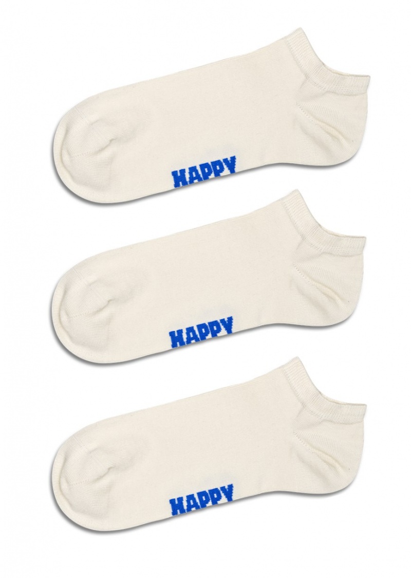 Happy Socks 3-Pack Solid Low Socken Unisex Weiß | Schweiz 76351YFOK