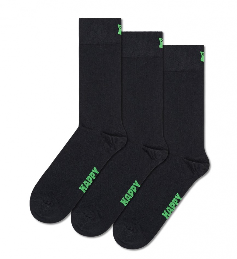 Happy Socks 3-Pack Solid Socken Unisex Schwarz | Schweiz 74051JTSF