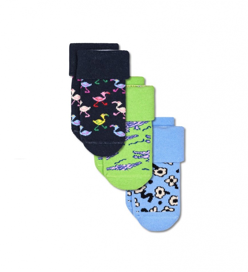 Happy Socks 3-Pack Summer Terry Gift Set Kinder Navy | Schweiz 37945OALR