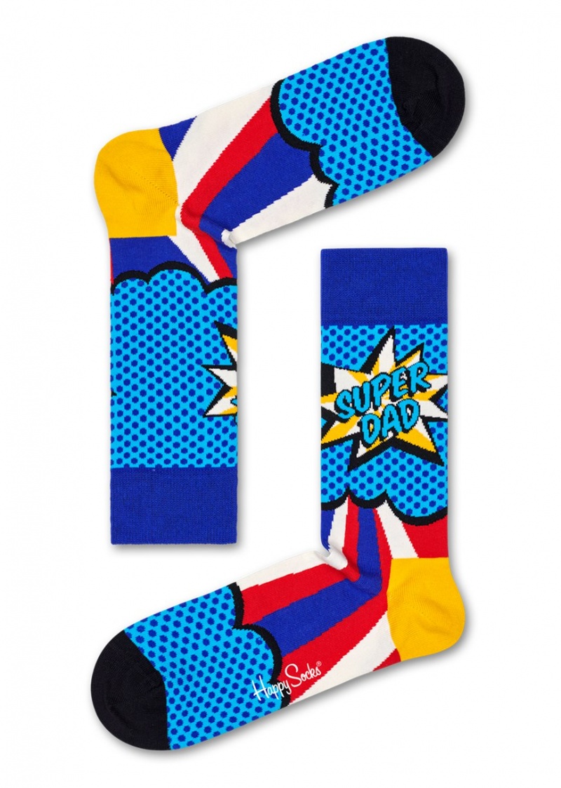 Happy Socks 3-Pack Super Dad Socks Gift Set Unisex Rot | Schweiz 83452GNXL