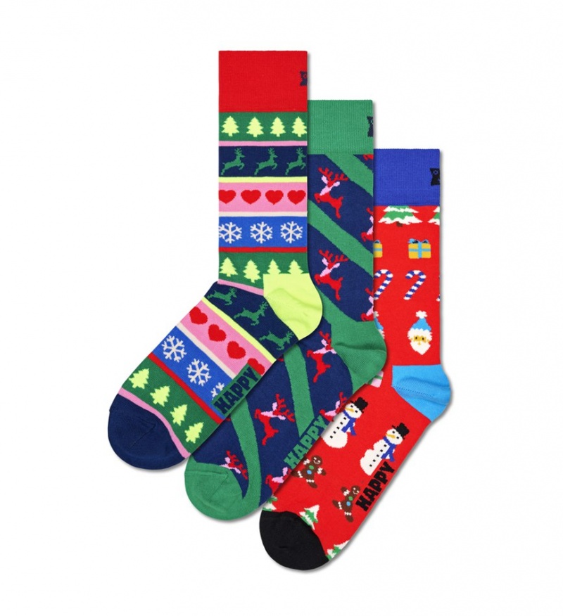 Happy Socks 3-Pack X-Mas Pullover Socks Gift Set Unisex Rot | Schweiz 70842QHYK