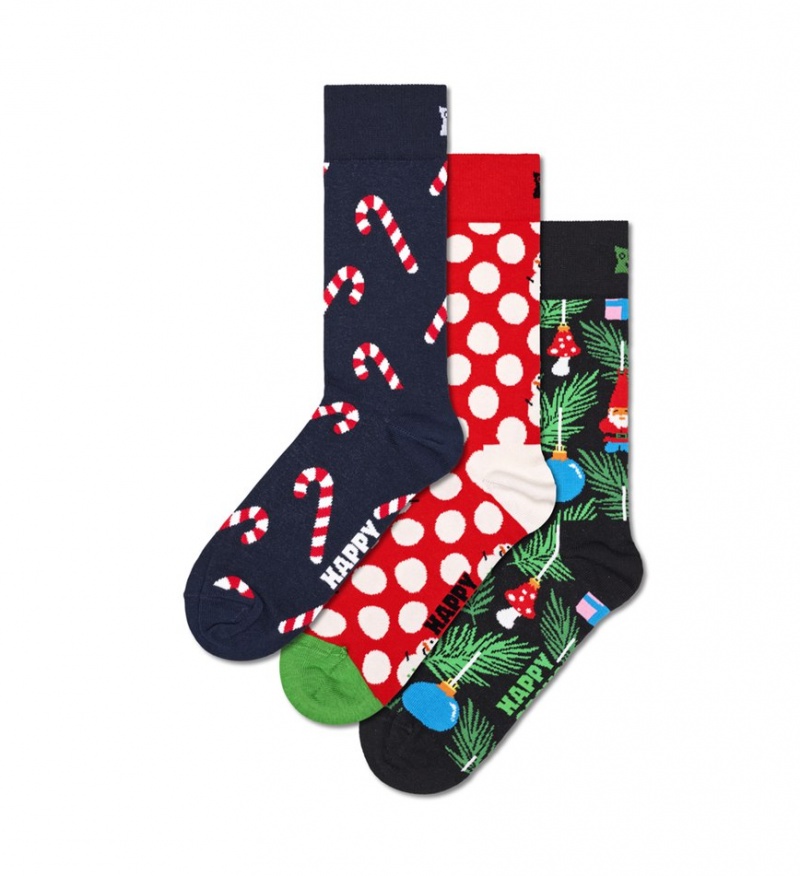 Happy Socks 3-Pack X-Mas Stocking Socks Gift Set Unisex Navy | Schweiz 43175NEJM