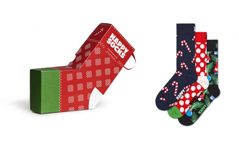 Happy Socks 3-Pack X-Mas Stocking Socks Gift Set Unisex Navy | Schweiz 43175NEJM