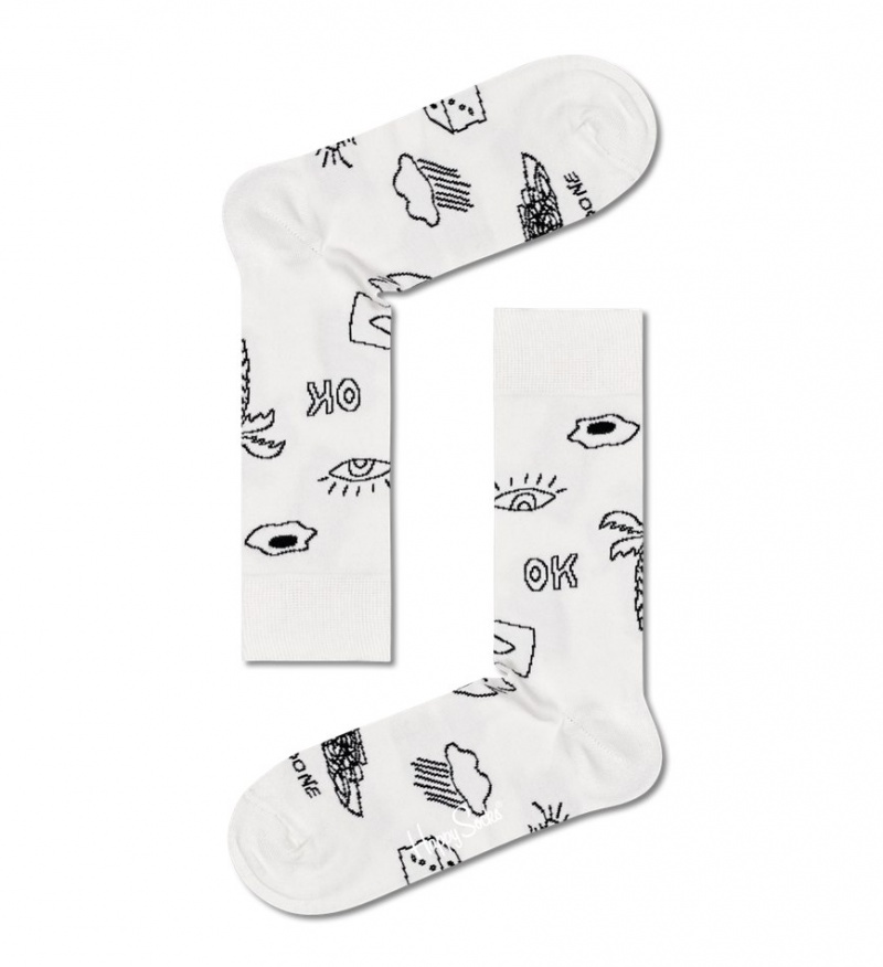 Happy Socks 4-Pack Black & White Socks Gift Set Unisex Schwarz | Schweiz 95236NOFI