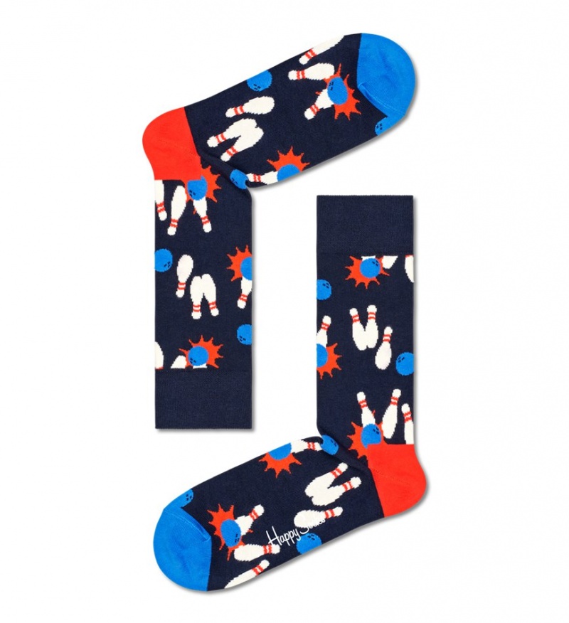 Happy Socks 4-Pack Go Bowling Socks Gift Set Unisex Navy | Schweiz 97312OVMH