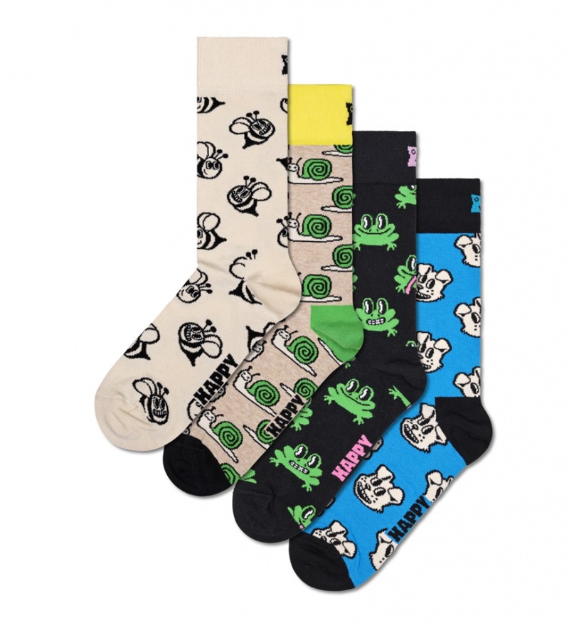 Happy Socks 4-Pack Happy Animals Socks Gift Set Unisex Weiß | Schweiz 85917SDYA