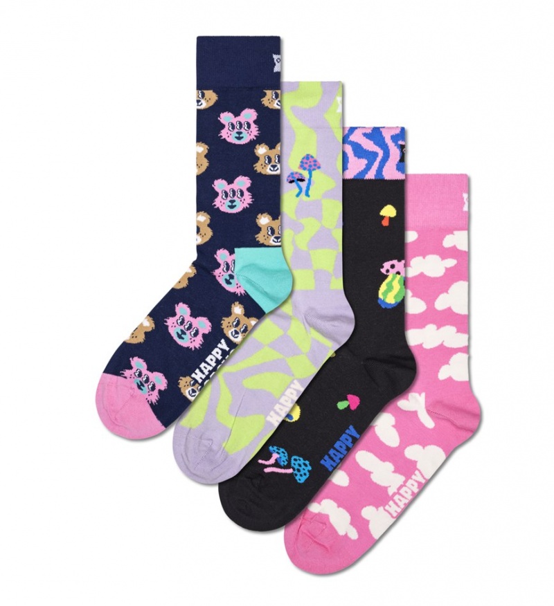 Happy Socks 4-Pack Happy In Wonderland Socks Gift Set Unisex Navy | Schweiz 54283VKMX