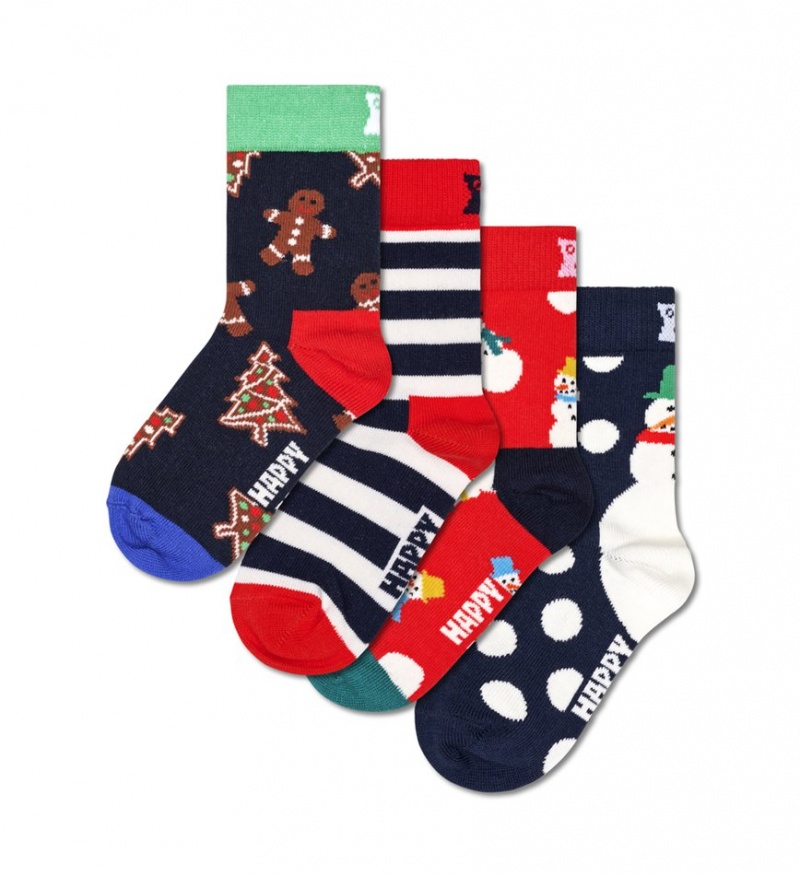 Happy Socks 4-Pack Holiday Gift Set Kinder Navy | Schweiz 94857WOJU