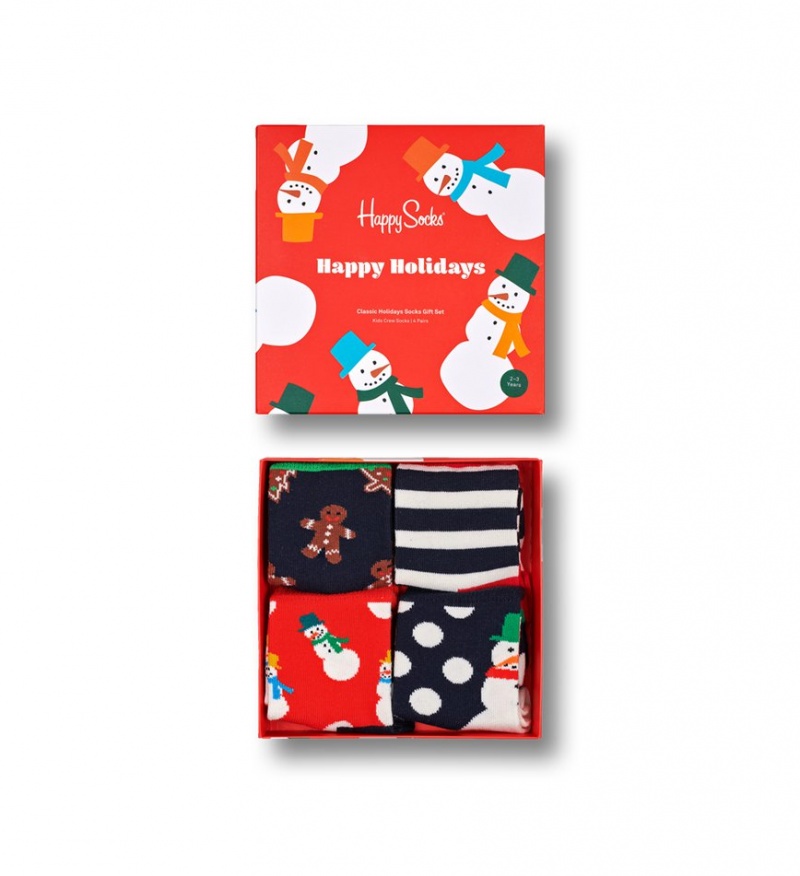 Happy Socks 4-Pack Holiday Gift Set Kinder Navy | Schweiz 94857WOJU