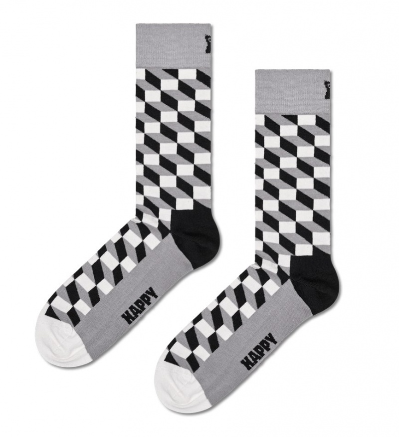 Happy Socks 4-Pack Klassische Black & White Socks Gift Set Unisex Schwarz | Schweiz 17504DLET