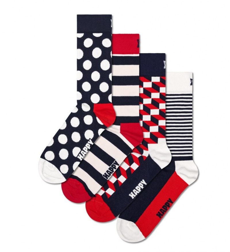 Happy Socks 4-Pack Klassische Navy Socks Gift Set Unisex Navy | Schweiz 05392HWLQ