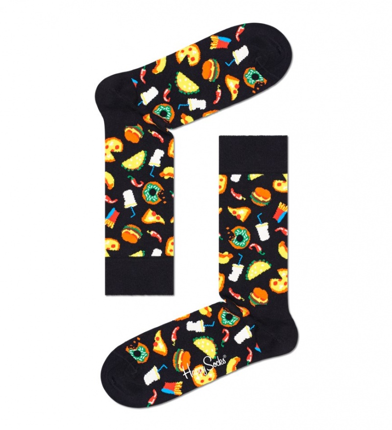 Happy Socks 4-Pack Lebensmittel Lover Socks Gift Set Unisex Schwarz | Schweiz 85264ORJK