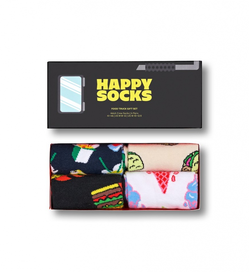 Happy Socks 4-Pack Lebensmittel Truck Socks Gift Set Unisex Weiß | Schweiz 97205AHDS