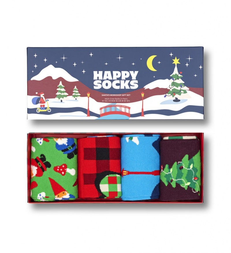 Happy Socks 4-Pack Santa\'s Workshop Socks Gift Set Unisex Grün | Schweiz 23850JYEM