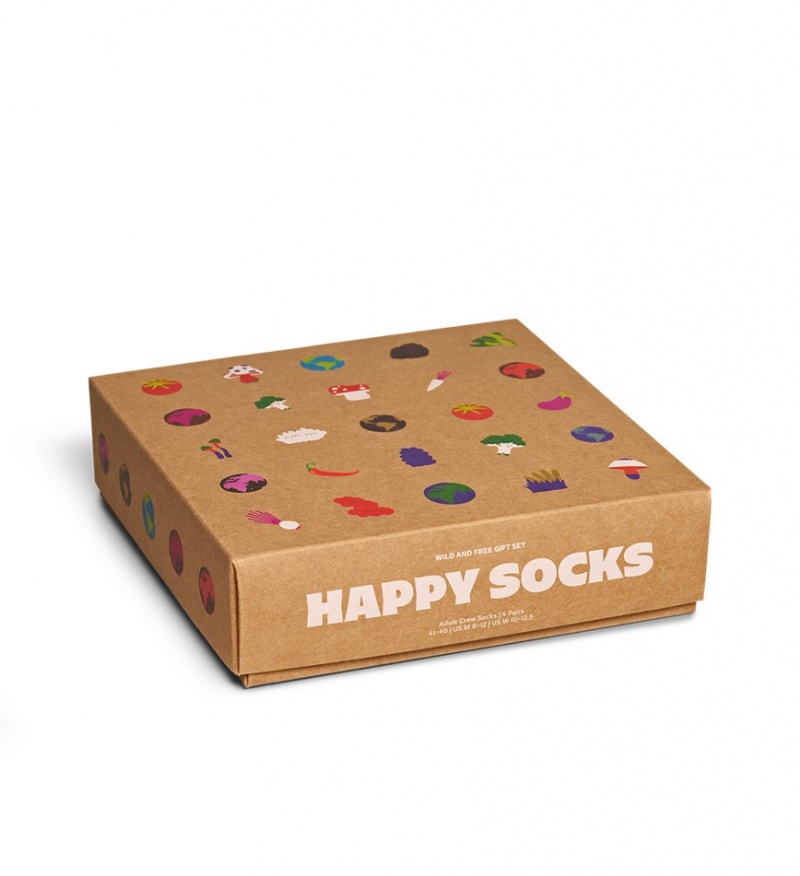 Happy Socks 4-Pack Wild And Free Socks Gift Set Unisex Navy | Schweiz 38490ONYE