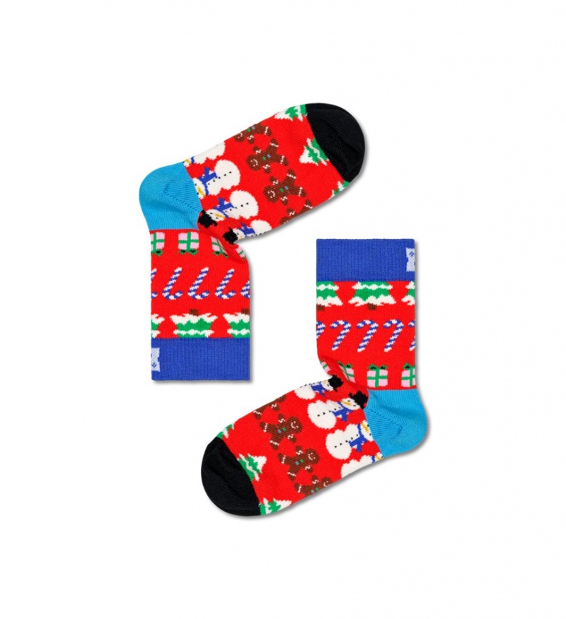 Happy Socks 4-Pack X-Mas Stocking Gift Set Kinder Rot | Schweiz 15029PFXB