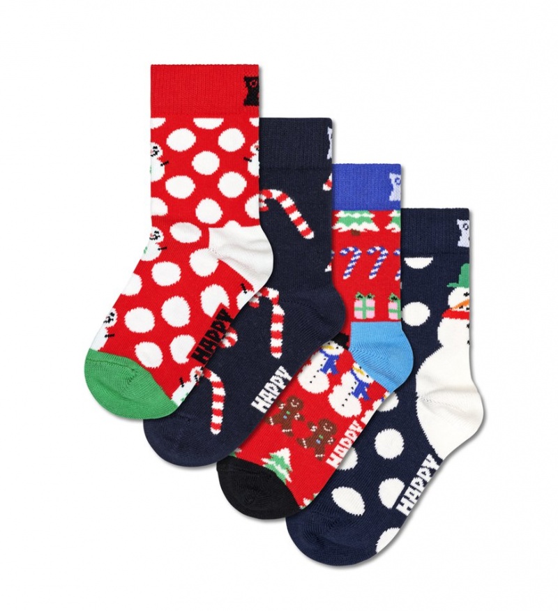 Happy Socks 4-Pack X-Mas Stocking Gift Set Kinder Rot | Schweiz 15029PFXB