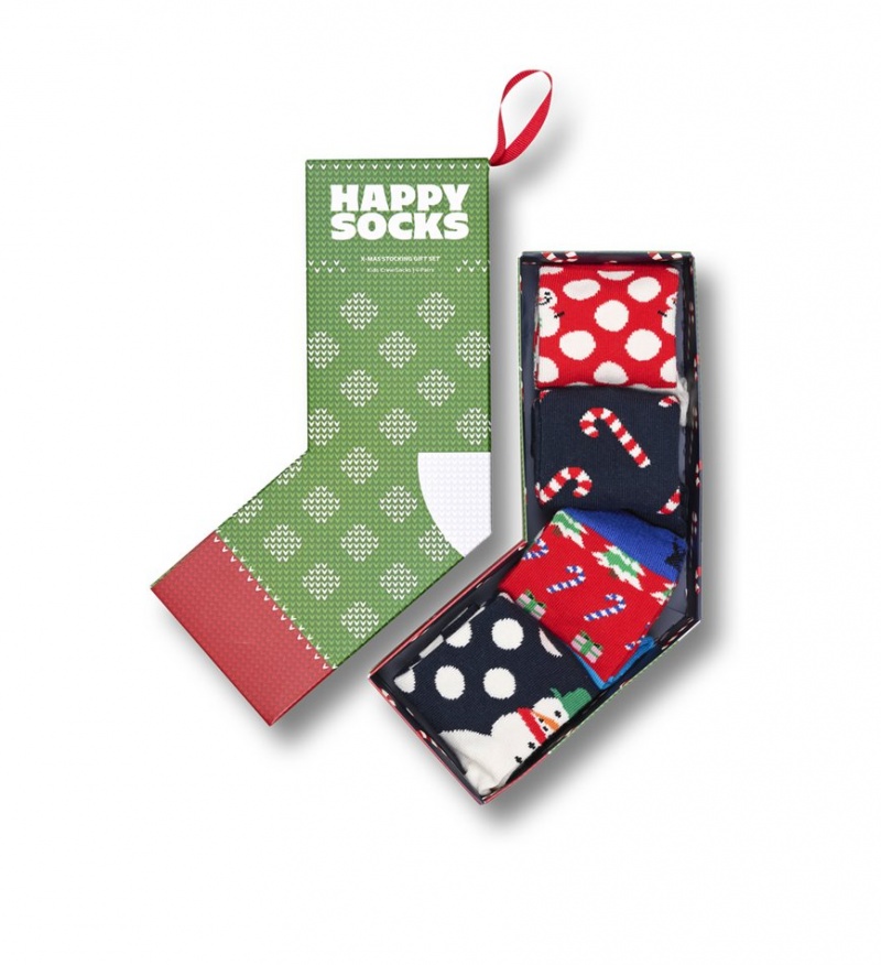 Happy Socks 4-Pack X-Mas Stocking Gift Set Kinder Rot | Schweiz 15029PFXB