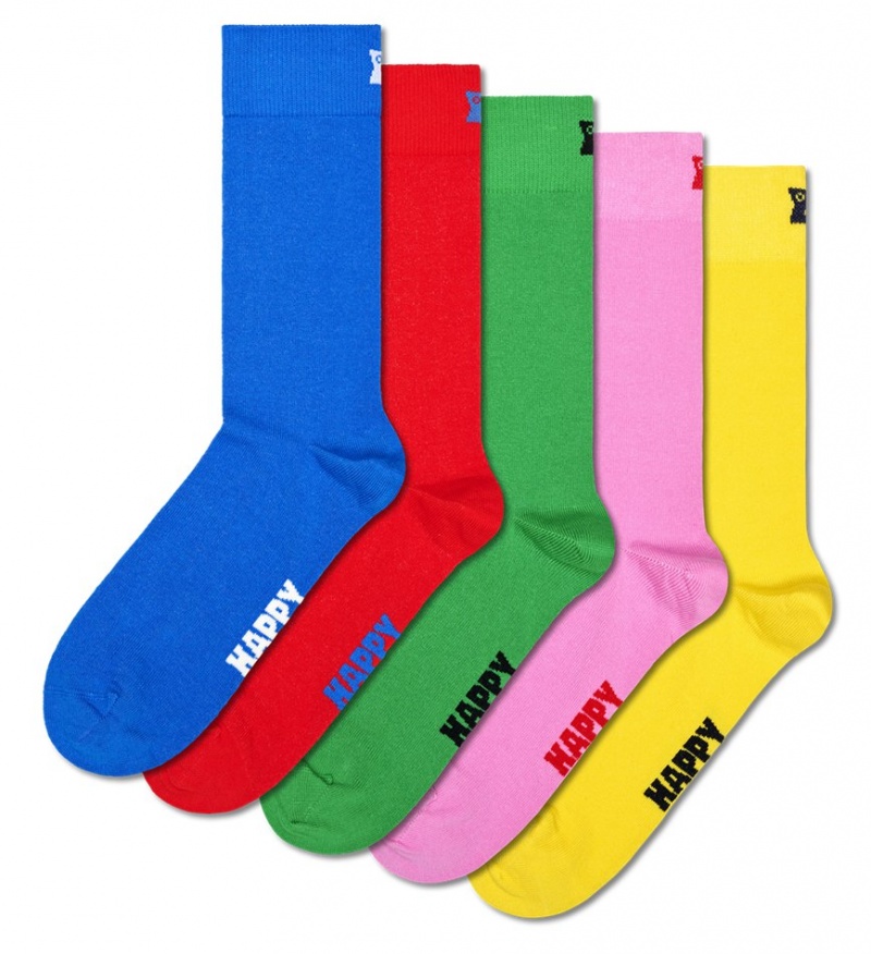 Happy Socks 5-Pack Solid Socken Unisex Blau | Schweiz 84210BRUY