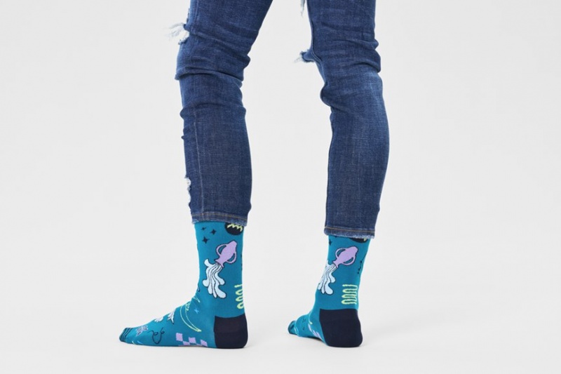 Happy Socks Aquarius Socken Unisex Blau | Schweiz 36491RVND