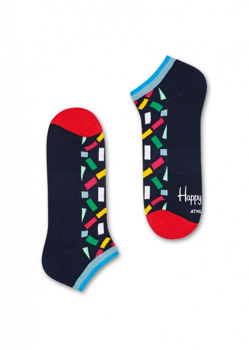 Happy Socks Atlhletic Tiny Confetti Low Socken Unisex Schwarz Rot | Schweiz 97235WLQK