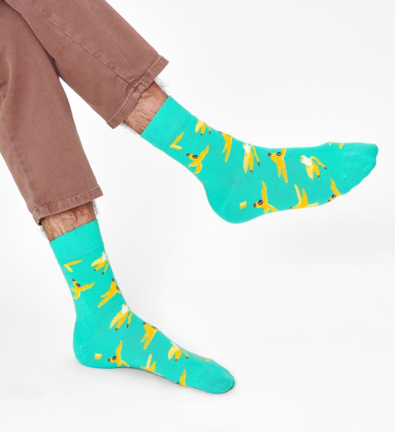 Happy Socks Banana Break 1/2 Crew Socken Unisex Grün | Schweiz 61932XAWD