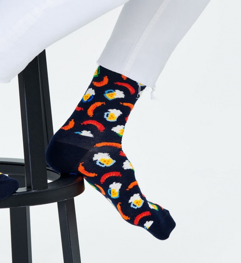 Happy Socks Beer And Sausage Socken Unisex Navy | Schweiz 90871BODH