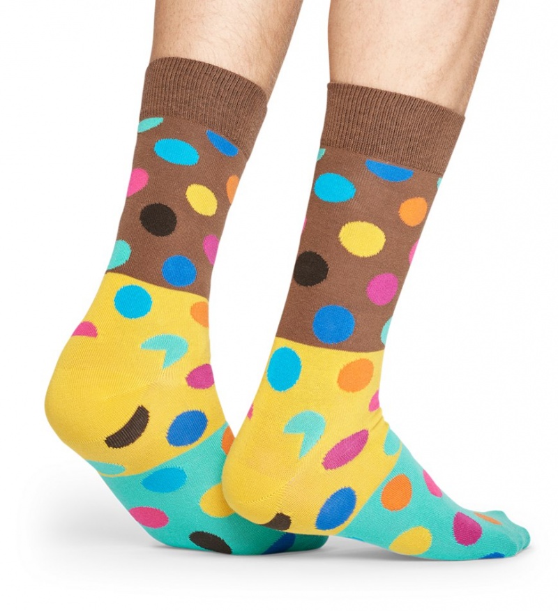 Happy Socks Big Dot Block Socken Unisex Braun | Schweiz 05726YUFZ