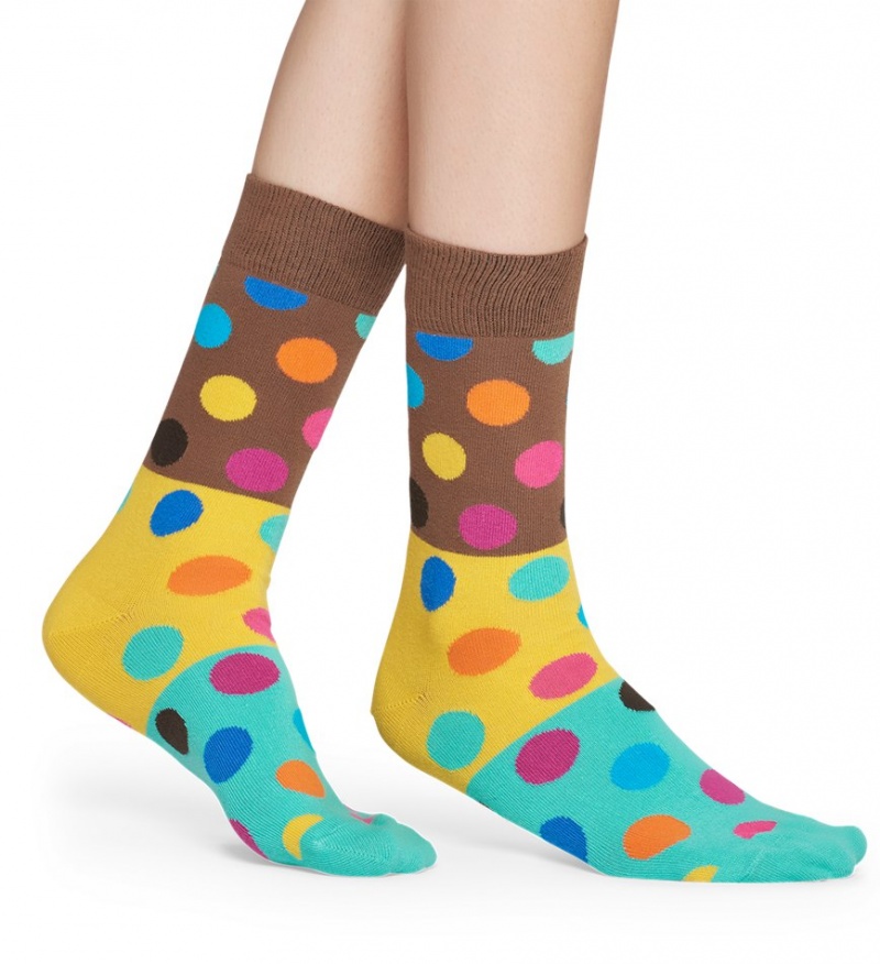 Happy Socks Big Dot Block Socken Unisex Braun | Schweiz 05726YUFZ