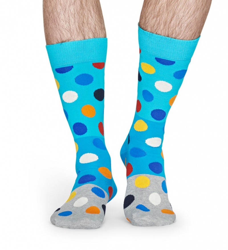 Happy Socks Big Dot Block Socken Unisex Hellblau | Schweiz 29381HWSQ