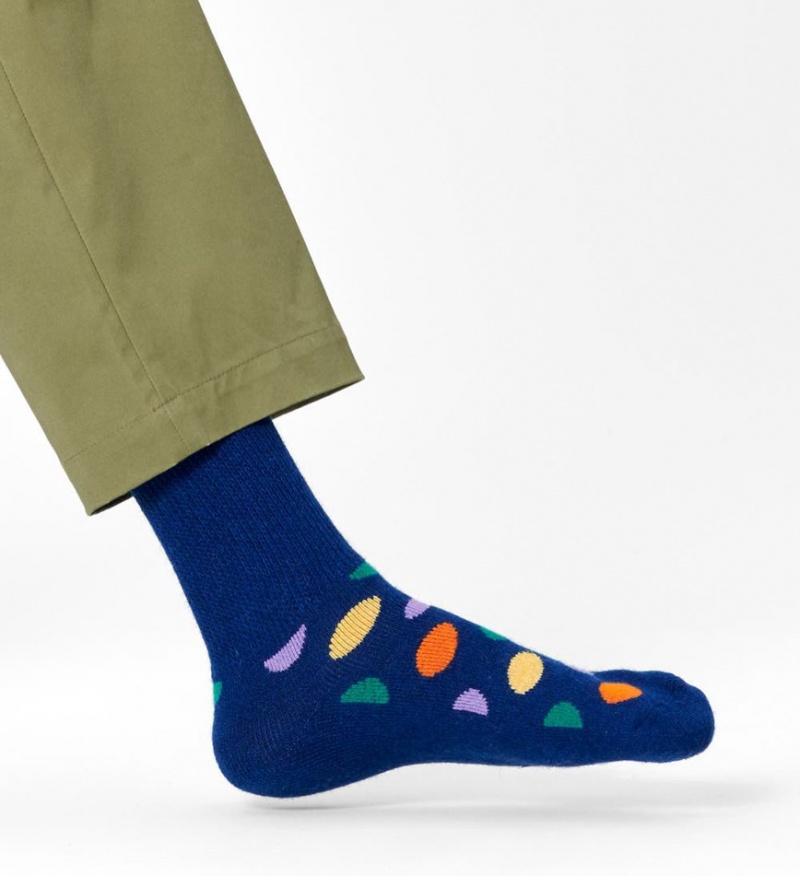 Happy Socks Big Dot Cozy Socken Unisex Navy | Schweiz 72904KFXC