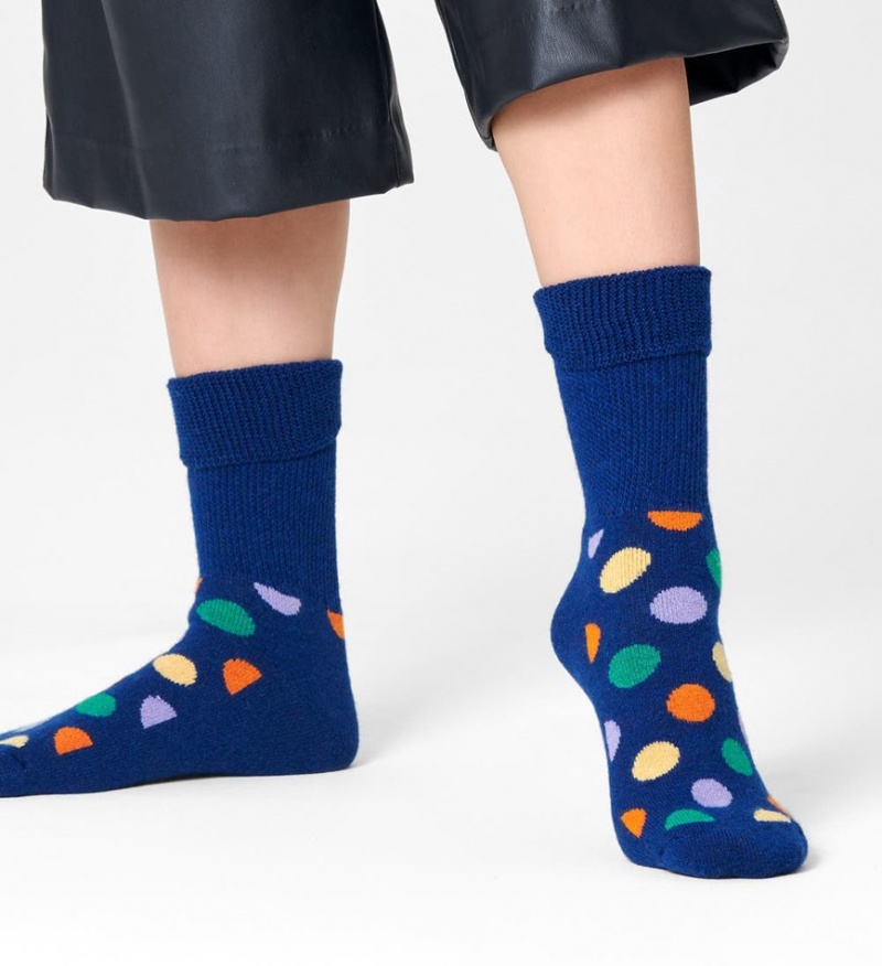 Happy Socks Big Dot Cozy Socken Unisex Navy | Schweiz 72904KFXC