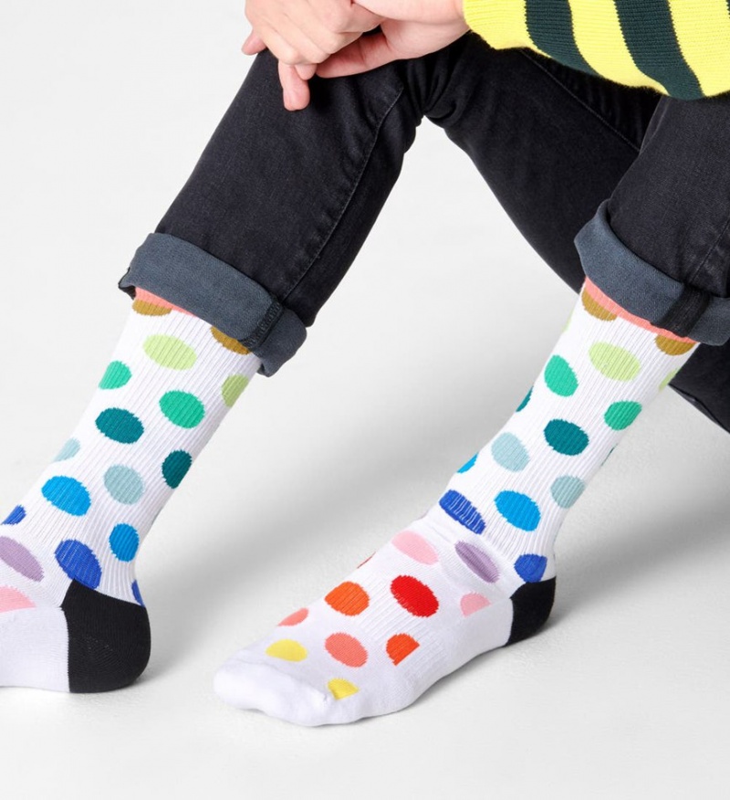 Happy Socks Big Dot Crew Socken Unisex Weiß | Schweiz 56038XQJU