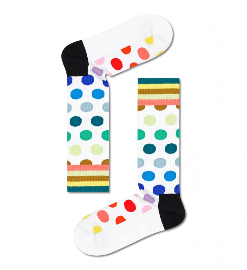 Happy Socks Big Dot Crew Socken Unisex Weiß | Schweiz 56038XQJU