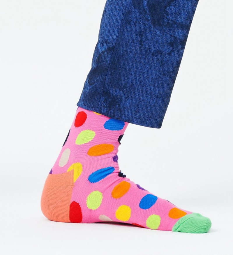 Happy Socks Big Dot Half Crew Socken Unisex Rosa | Schweiz 10238IBGC