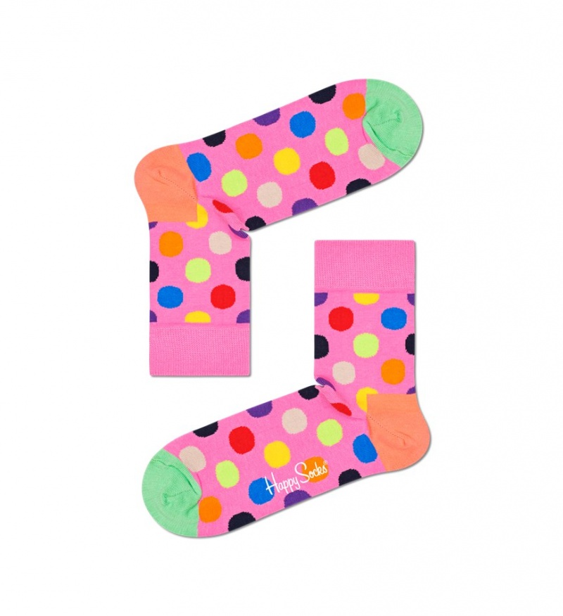 Happy Socks Big Dot Half Crew Socken Unisex Rosa | Schweiz 10238IBGC