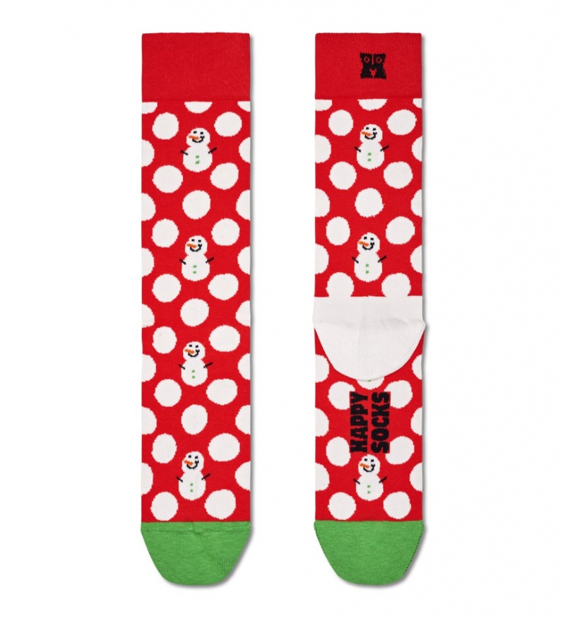 Happy Socks Big Dot Snowman Socken Unisex Rot | Schweiz 78243MTJY