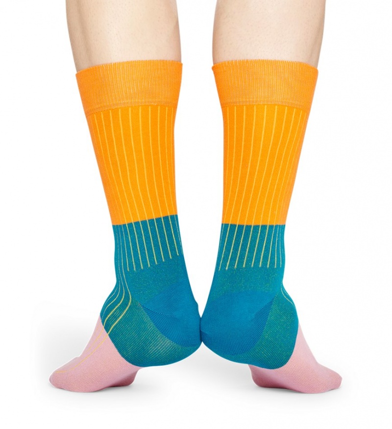 Happy Socks Block Rib Socken Unisex Orange | Schweiz 62409TCPH