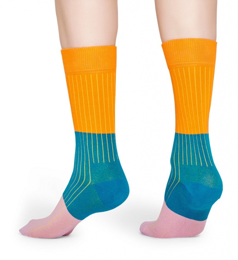 Happy Socks Block Rib Socken Unisex Orange | Schweiz 62409TCPH