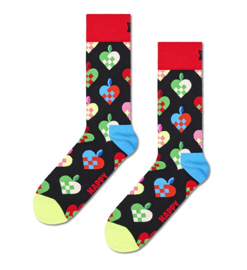 Happy Socks Braided Christmas Heart Socken Unisex Schwarz | Schweiz 53267BTVY