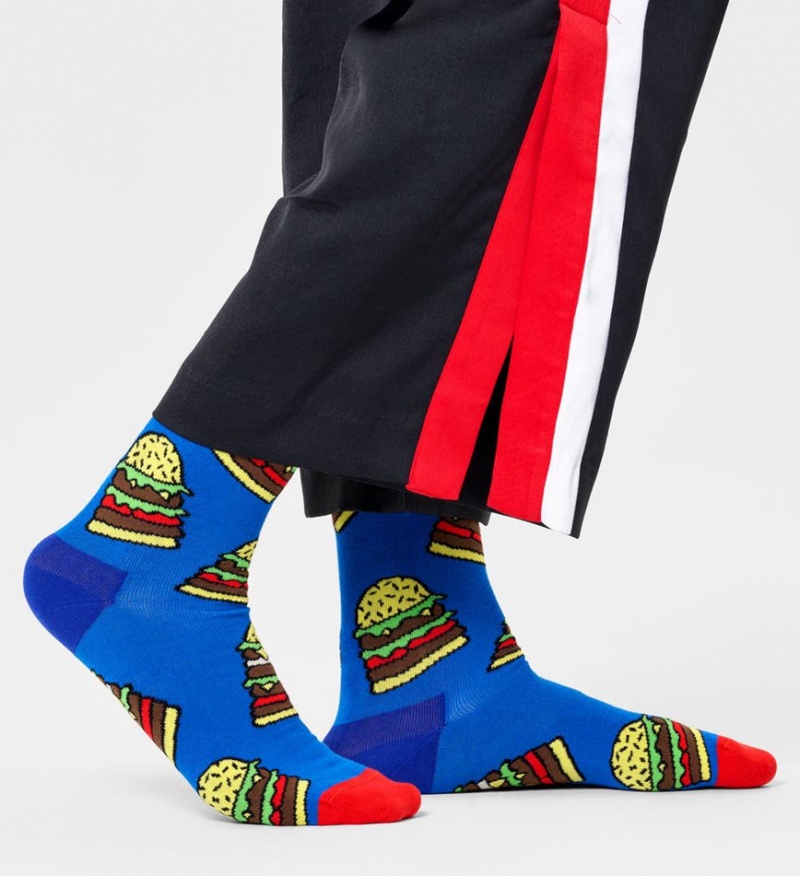 Happy Socks Burger Socken Unisex Blau | Schweiz 58362RSMQ