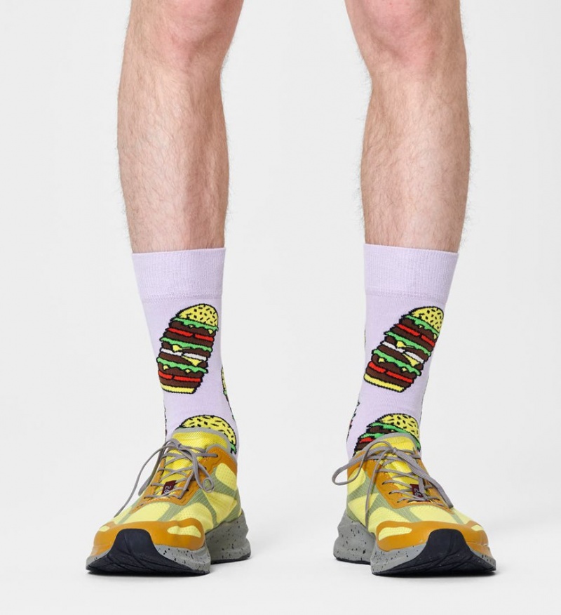 Happy Socks Burger Socken Unisex Helllila | Schweiz 54239KDCU