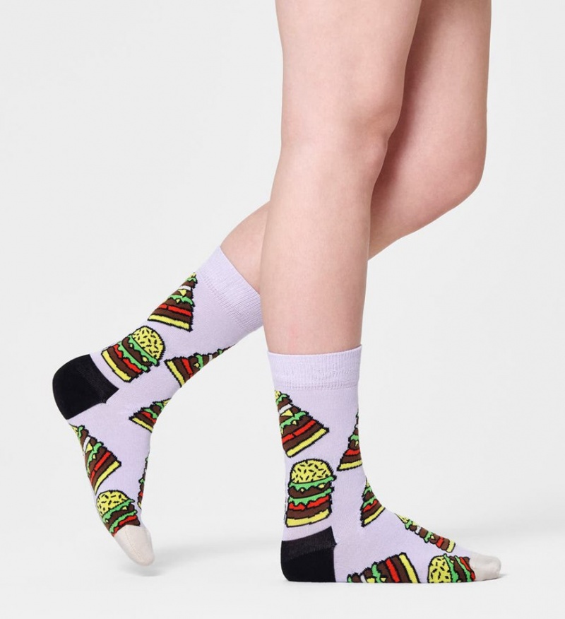 Happy Socks Burger Socken Unisex Helllila | Schweiz 54239KDCU