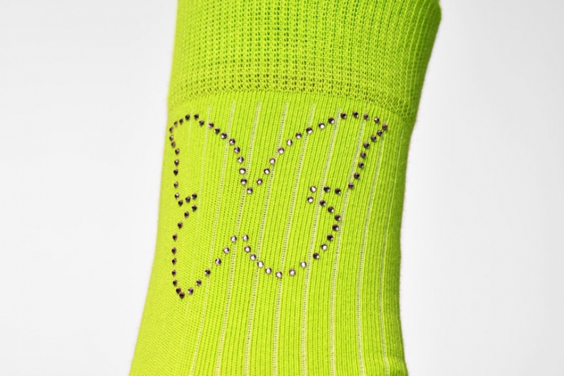 Happy Socks Butterfly Rhinestone 1/2 Crew Socken Unisex Gelb | Schweiz 54628AVGO