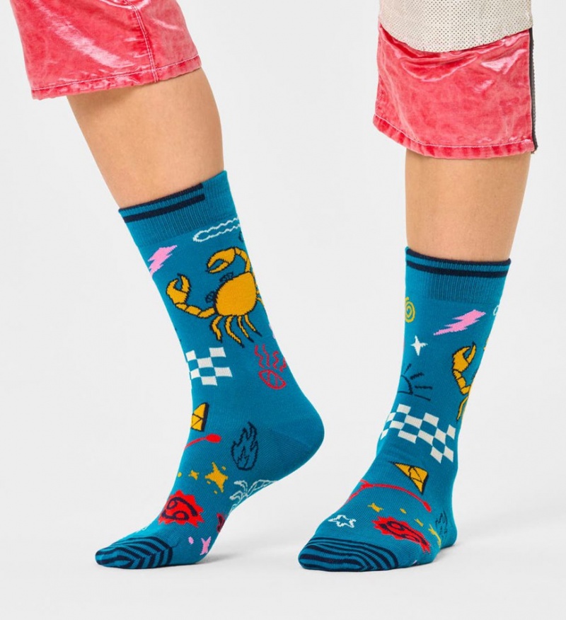 Happy Socks Cancer Socken Unisex Blau | Schweiz 45109OYSM