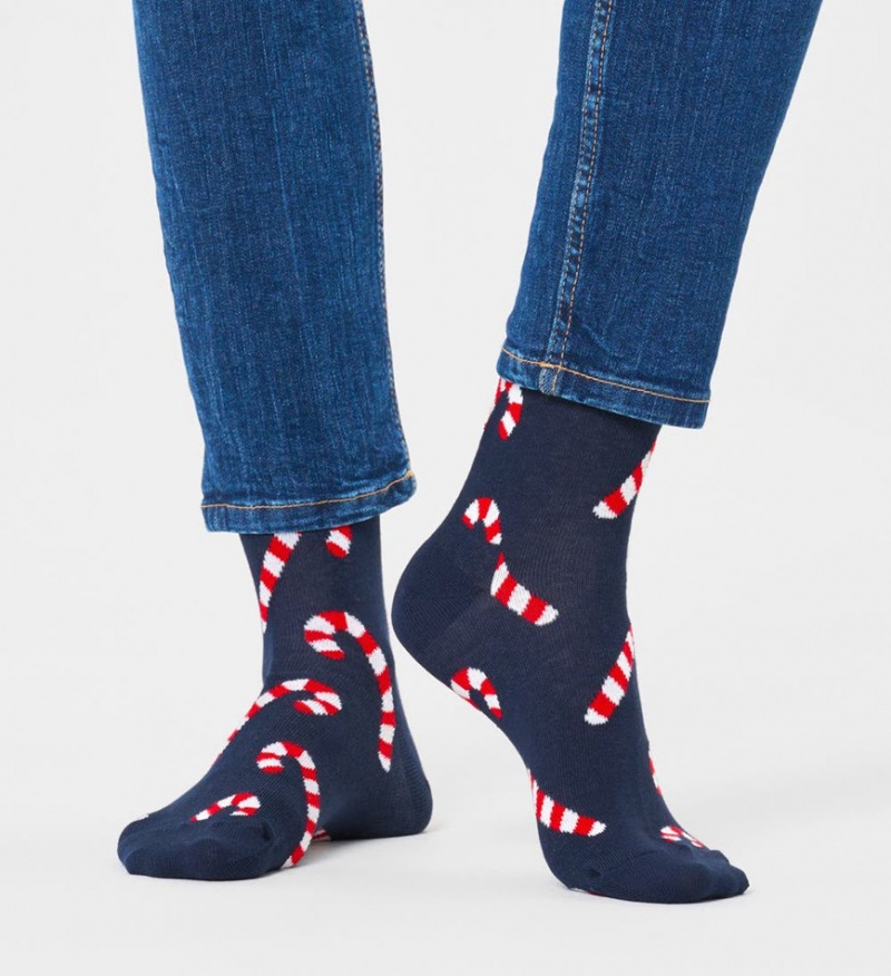 Happy Socks Candy Cane Socken Unisex Navy | Schweiz 09853VATW