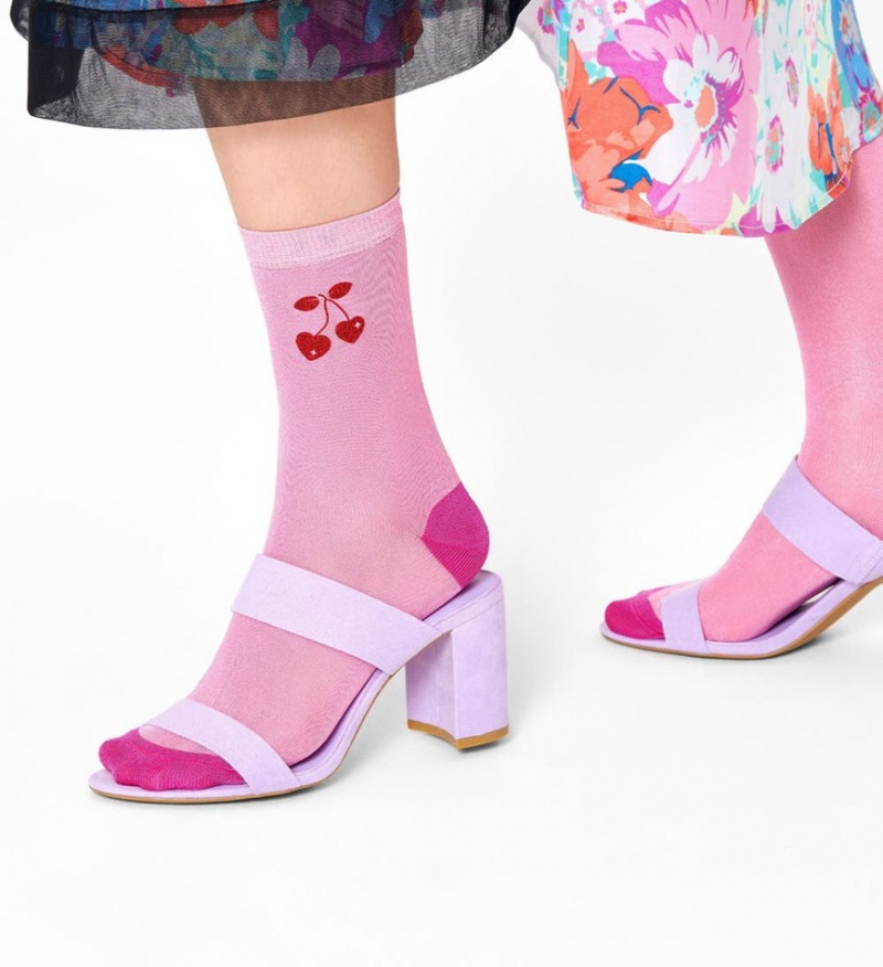 Happy Socks Caroline Crew Socken Unisex Rosa | Schweiz 56410NHPT