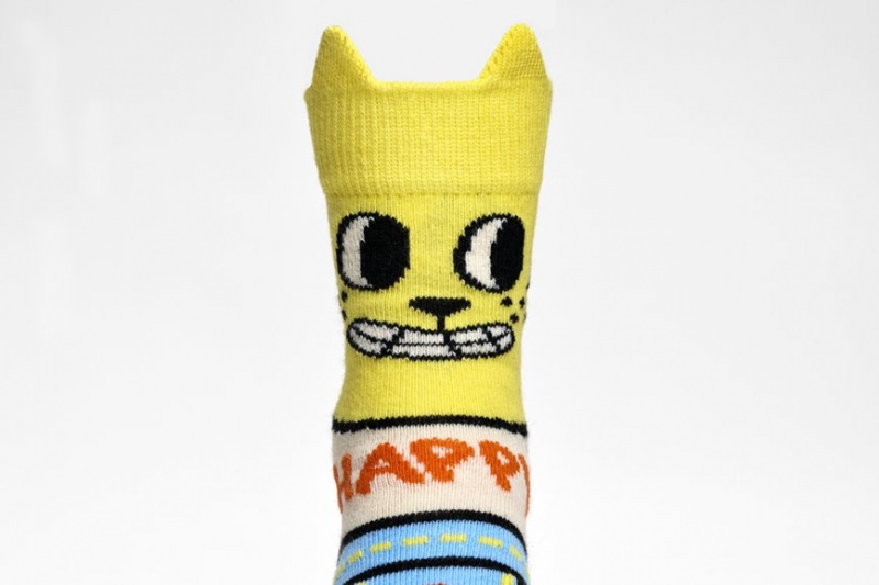 Happy Socks Cat Socken Kinder Gelb | Schweiz 57462SFPX